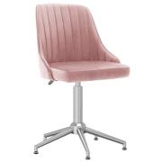 vidaXL Snurrbar kontorsstol rosa sammet
