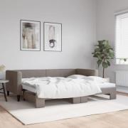 vidaXL Dagbädd utdragbar taupe 90x200 cm tyg