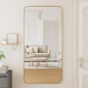 vidaXL Väggmonterad spegel guld 50x100 cm rektangulär