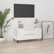 vidaXL Tv-bänk vit högglans 102x44,5x50 cm konstruerat trä