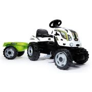 Smoby Traktor och släpvagn Farmer XL vit och svart