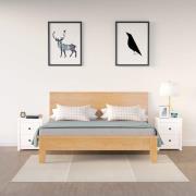 vidaXL Sängbord 2 st vit 50x35x61,5 cm massiv furu