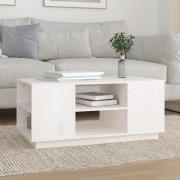 vidaXL Soffbord vit 90x49x40,5 cm massiv furu