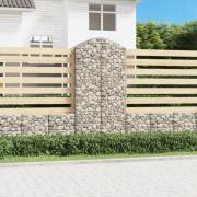 vidaXL Gabion bågformad 100x50x200/220 cm galvaniserat järn