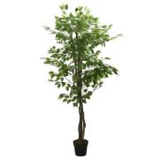 vidaXL Konstväxt fikusträd 1260 blad 200 cm grön