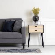 House Nordic Sängbord Annelies svart och naturfärgad