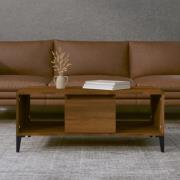 vidaXL Soffbord brun ek 90x50x36,5 cm konstruerat trä