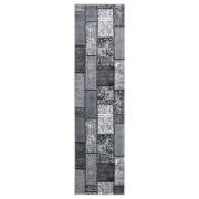 vidaXL Gångmatta grå BCF med rutmönster 100x500 cm
