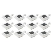 vidaXL Solcellslampor 12 st LED fyrkantiga 12 cm vit