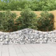 vidaXL Gabion bågformad 3 st 200x30x60/80 cm galvaniserat järn