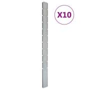 vidaXL Staketstolpar 10 st silver 260 cm galvaniserat stål