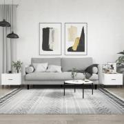 vidaXL Soffbord 2 st vit högglans 50x50x40 cm konstruerat trä