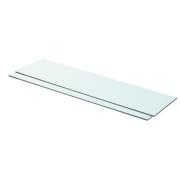 vidaXL Hyllplan 2 st glas genomskinlig 80x20 cm