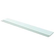 vidaXL Hyllplan 2 st glas genomskinlig 110x15 cm