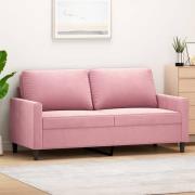 vidaXL Soffa 2-sits rosa 140 cm sammet