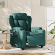 vidaXL Elektrisk reclinerfåtölj mörkgrön tyg