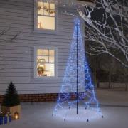 vidaXL Julgran med metallstång 500 LEDs blå 3 m