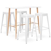 vidaXL Bargrupp 5 delar vit