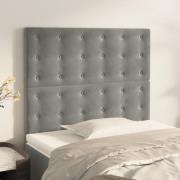 vidaXL Huvudgavlar 2 st ljusgrå 100x5x78/88 cm sammet