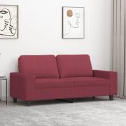 vidaXL 2-sitssoffa vinröd 140 cm tyg