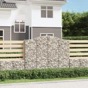 vidaXL Gabion bågformad 9 st 200x30x160/180 cm galvaniserat järn