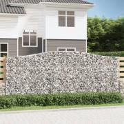 vidaXL Gabion bågformad 15 st 400x50x160/180 cm galvaniserat järn