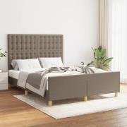 vidaXL Sängram utan madrass taupe 140x190 cm tyg