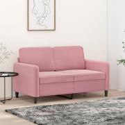 vidaXL Soffa 2-sits rosa 120 cm sammet