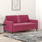 vidaXL 2-sitssoffa vinröd 140 cm sammet