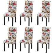vidaXL Matstolar 6 st flerfärgad tyg