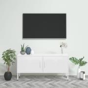 vidaXL Tv-bänk vit 105x35x50 cm stål