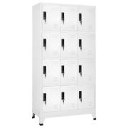 vidaXL Förvaringsskåp vit 90x45x180 cm stål