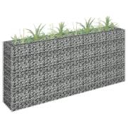 vidaXL Planteringsgabion upphöjd galvaniserat stål 180x30x90 cm