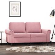 vidaXL Soffa 2-sits rosa 120 cm sammet