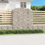 vidaXL Gabion bågformad 200x50x220/240 cm galvaniserat järn