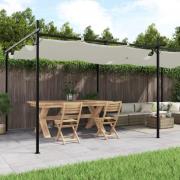 vidaXL Pergola med infällbart tak gräddvit 589x292x230 cm
