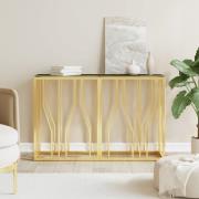 vidaXL Avlastningsbord guld 110x30x70 cm rostfritt stål och glas