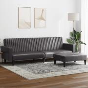 vidaXL Soffgrupp 2 delar grå konstläder