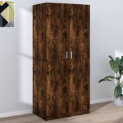 vidaXL Garderob rökfärgad ek 80x52x180 cm konstruerat trä