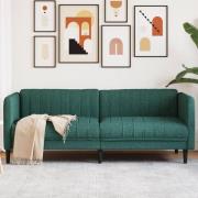 vidaXL Soffa 3-sits mörkgrön tyg