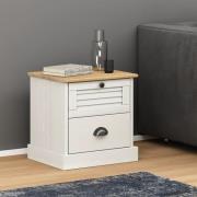 vidaXL Sängbord VIGO vit 42x35x42 cm massiv furu