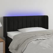 vidaXL Sänggavel LED svart 93x16x78/88 cm sammet
