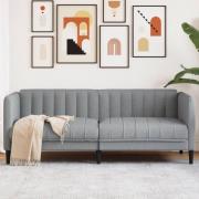 vidaXL Soffa 2-sits ljusgrå tyg