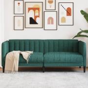 vidaXL Soffa 2-sits mörkgrön tyg