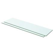 vidaXL Hyllplan 2 st glas genomskinlig 60x12 cm