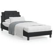 vidaXL Säng med madrass svart 80x200 cm konstläder