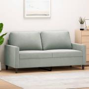 vidaXL 2-sitssoffa ljusgrå 140 cm sammet