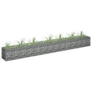 vidaXL Planteringsgabion upphöjd galvaniserat stål 270x30x30 cm