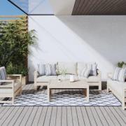 vidaXL Trädgårdsmatta marinblå och vit 80x250 cm vändbar