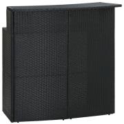 vidaXL Barbord för trädgård svart 120x55x110 cm konstrotting